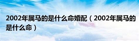 2002年生肖五行|2002年属马的是什么命，02年出生的马五行属什么